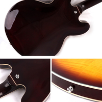 Guitare électrique de style jazz à 22 frettes, corps en tilleul, placage tigre, guitare électrique pour étudiants débutants