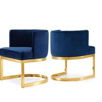 Fauteuil d'appoint moderne en velours noir avec base en forme de C dorée polie pour salon