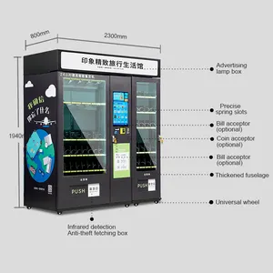 Máquinas de venda automática de lanches e bebidas combinadas Cabi Melhor máquina de venda automática de lanches para venda combo digital preto