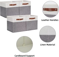 Bacs de rangement carrés pliables avec poignées, imperméables et grande capacité pour l'organisation des vêtements à la maison