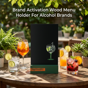 Soluciones de Marca para Eventos, Porta Menús de Madera Resistente al Desgaste, Soporte para Carteles de Mesa para la Industria de Bebidas - Product Image 3