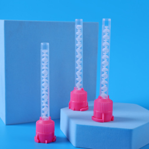 ملحقات خلاط السيليكون الثابت لطب الأسنان بنسبة <span class=keywords><strong>1</strong></span>:<span class=keywords><strong>1</strong></span> مع رؤوس خلط بلاستيكية مصبوبة بالحقن على شكل حرف T - Product Image 2