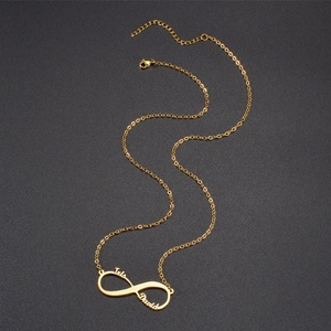Collar de Acero Inoxidable con Letra Personalizada, Diseño Infinito, Chapado en Oro Sólido de 14k/18k, Resistente al Agua y al Deslustre, para Hombre y Mujer - Product Image 3