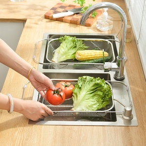 Cesta escurridora de acero inoxidable para fregadero de cocina, <span class=keywords><strong>escurridor</strong></span> extensible para Washlet, <span class=keywords><strong>vajilla</strong></span> multifuncional y <span class=keywords><strong>escurridor</strong></span> de palillos - Product Image 5