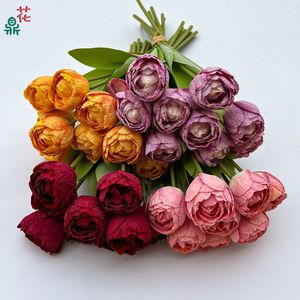 Ramo de Tulipanes de Estilo Europeo, Flores de Seda Realistas, Decoración para Bodas, Adorno para el Hogar - Product Image 1