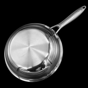 Utensilios de cocina comerciales Sartén de acero inoxidable pulido de <span class=keywords><strong>3</strong></span> capas Sartén sin tapa - Product Image 4