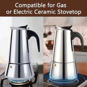 Stainless Steel Italian Stovetop Espresso Latte Coffee <b>Maker</b> Moka Percolator Pot - Product Image 3
