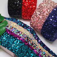 Ruban gros-grain à paillettes de nouvelle conception, 3 pouces de large, accessoires pour cheveux, ruban à paillettes de 75 mm pour la décoration de cheveux de filles, bandeau