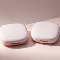 Boîte à maquillage compacte en plastique de haute qualité, vide, carrée, avec coussin d'air, rose, petite boîte cosmétique avec miroir