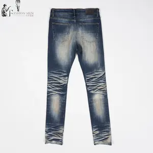 Wangsheng pakaian 2024 gaya baru celana Denim lurus pria Jeans Hip Hop pria ritsleting nostalgia Slim Fit Jeans