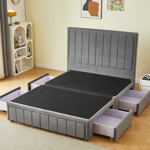 Muebles de Dormitorio Elegantes y Confortables, <span class=keywords><strong>Cama</strong></span> de Lujo con Respaldo Alto y Almacenamiento Lateral Conveniente con Cuatro Cajones - Product Image 3