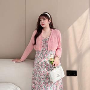 Cárdigan de punto Runqi N8713 Sweetheart para mujer, chaqueta corta de manga larga con volantes, anti-bolitas, corte ajustado, talla grande - Product Image 5