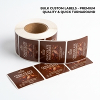 Étiquettes autocollantes en vinyle brillant résistantes à la chaleur et imperméables pour pots de pâte à tartiner au chocolat personnalisées, en rouleau, pour l'emballage de bouteilles alimentaires