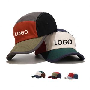 Gorra de Campamento de Cinco Paneles de Algodón con Logotipo Personalizado, Gorra de Cinco Paneles con Bloques de Color - Product Image 1