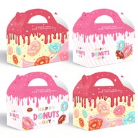 Boîtes en papier pliables portables en forme de donut pour fournitures de fête transfrontalières du Zhejiang, sacs à bonbons, emballages cadeaux d'anniversaire personnalisables