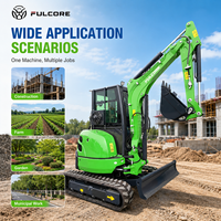 Mini-excavatrice FULCORE CE ISO9001, excavatrice compacte fiable pour les travaux de terrassement avec cabine de sécurité