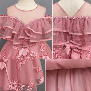 Vestido de Verano al por Mayor para Niña, Vestido de Princesa con un Hombro Descubierto, Diseño de Moda, Vestido de Fiesta de Boda, 3-12 Años - Product Image 3