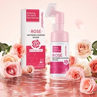 Nettoyant Moussant Visage à la Rose Fermentée pour Affiner les Pores, Nettoyage en Profondeur, Élimination du Sébum Excessif, Points Noirs et Pores Obstrués, Blanchissant