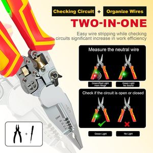 9-in-1 Multifunctional Thickened Electrician Plier <b>Wire</b> Stripping Cable Cutting <b>Crimping</b> Power Test <b>Wire</b> Pulling DIY Auto - Product Image 2