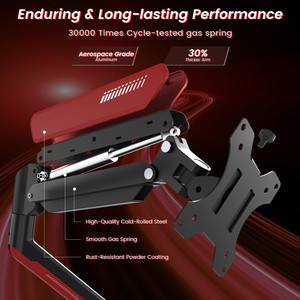 360 ° xoay màn hình kép gắn cánh tay chơi game cho màn hình máy tính 13-32 "và lên đến 22 lbs xoay với C kẹp và Grommet cơ sở - Product Image 4