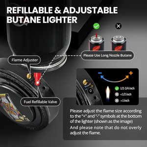Briquet torche en métal créatif, rechargeable, éco-responsable, à allumage latéral, portable, pour cadeaux promotionnels en gros - Product Image 2