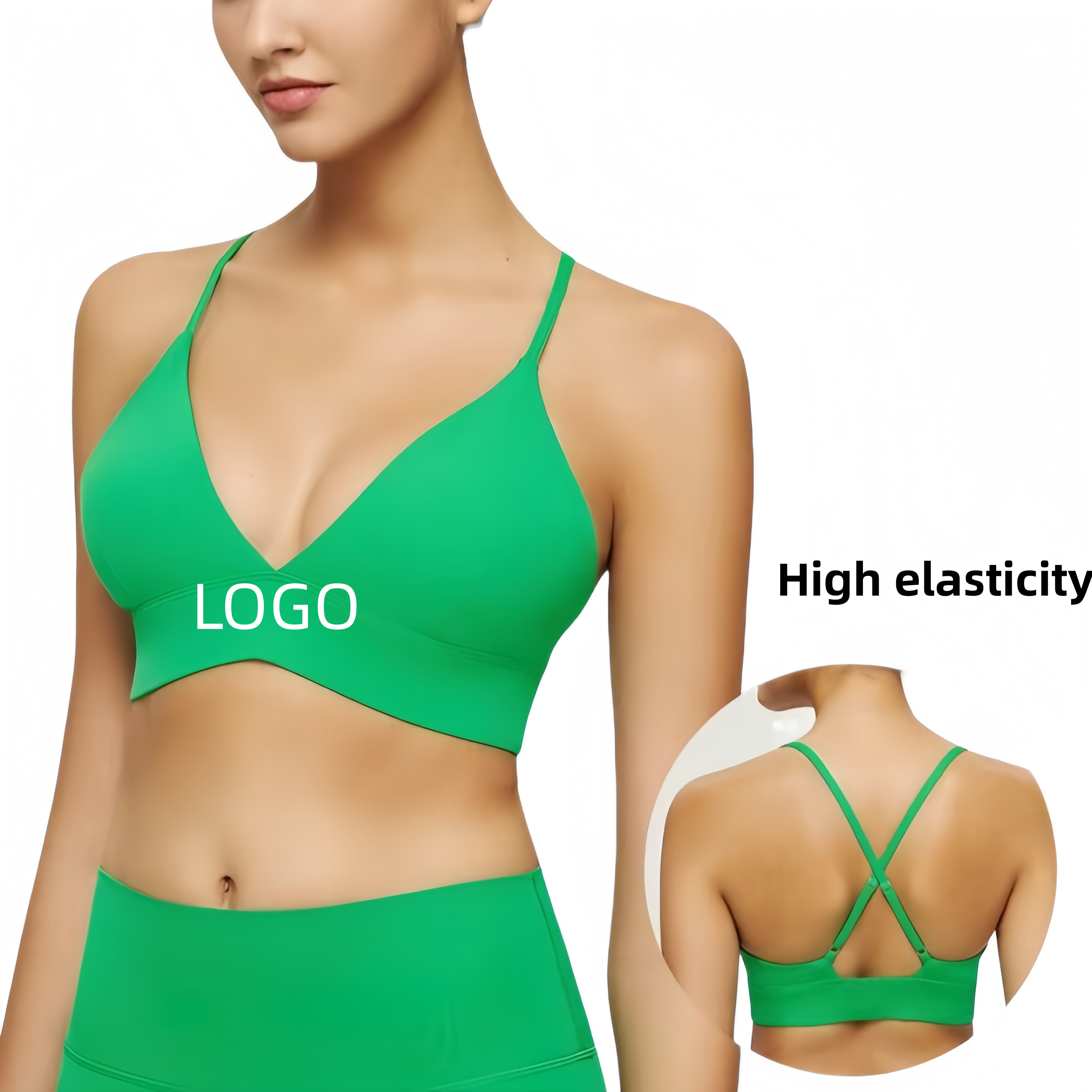 Designer Customizes AIL High Stretch Sports Bra, Shockproof Yoga Vest, Hanging Neck Fitness Top, Sexy and Beautiful Back Bra