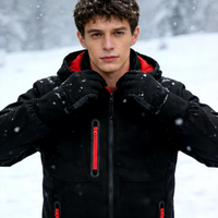 Veste technique d'extérieur pour homme, coupe-vent, imperméable, respirante, à capuche, avec fermeture éclair, color-block, pour la randonnée, automne-hiver