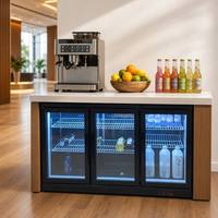 Mini-réfrigérateur commercial à porte vitrée, sans givre, à température unique, sous le comptoir, pour boissons, vente chaude