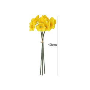 <span class=keywords><strong>Fleurs</strong></span> artificielles en soie imitation, bouquet à trois têtes, narcisse, luxe léger, décoration de mariage à domicile, décoration extérieure, petites <span class=keywords><strong>fleurs</strong></span> fraîches artificielles - Product Image 4
