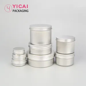 5g 50g 300g 500g 1000g Aluminium Jar Lip Balm Tin Container Box Round Tin Clear Cosmetic Jar With Lid Custom Logo and Printing