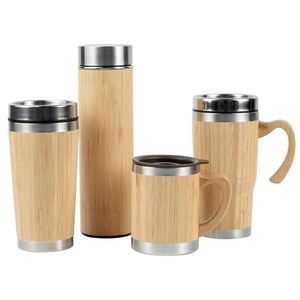 แก้วกาแฟสแตนเลสสองชั้นแบบกำหนดเองขายส่ง แก้วทรงตรงทำจากไม้ไผ่รักษ์โลก - Product Image 6