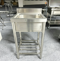 Évier simple en acier inoxydable résistant à la corrosion avec crédence pour cuisine commerciale