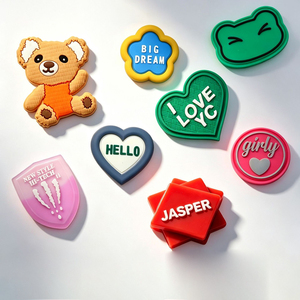 Wholesale Customized Label Embossed PVC Heart-shaped <b>Patch</b> Waterproof <b>Sew</b>-<b>On</b> Iron-<b>On</b> Hook Loop Rubber <b>Patches</b> - Product Image 3
