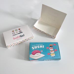 Boîte d'emballage de sushi logo personnalisé, boîte de plateau de sushi kraft jetable biodégradable boîte d'emballage de restauration rapide - Product Image 5