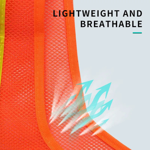 Haute visibilité gilet de travail sécurité vêtements de travail hommes chaussée réfléchissant haute visibilité vêtements de travail Fluorescent Orange et vert gilet - Product Image 2