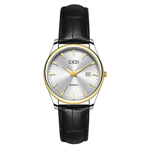 Reloj de Cuarzo de Negocios con Esfera Grande para Parejas, Resistente al Agua, con Correa de Cuero Genuino, Calendario y Cronómetro, Relojes de Cuarzo Populares al por Mayor - Product Image 2