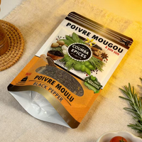 Sachet refermable personnalisé avec fermeture éclair, qualité alimentaire, pour 100g d'assaisonnement ou d'ail, emballage de poivre
