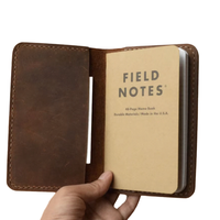 YOU Travel - Cuaderno de Cuero Marrón Clásico de Lujo con Logotipo Personalizado Serigrafiado, Diario Escolar Portátil, Cubierta para Cuaderno de Campo, Cuaderno Pequeño