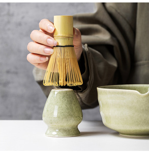 4pcs service à thé de style japonais traditionnel bol à <span class=keywords><strong>matcha</strong></span> en céramique avec support de fouet en bambou <span class=keywords><strong>Kit</strong></span> de <span class=keywords><strong>matcha</strong></span> de cérémonie - Product Image 3