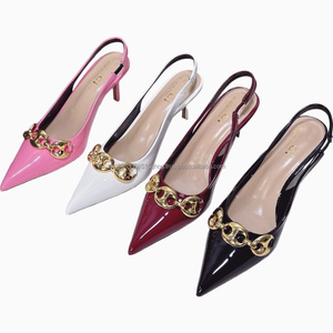 Zapatos de Tacón Alto de Diseño para Mujer, Elegantes, con Tacón Grueso, Cómodos, Ligeros, de Verano, con Parte Superior de Charol - Product Image 1