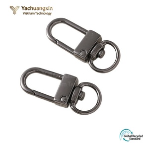 Polished Brass <b>Snap</b> Hook Swivel Locking Carabiner <b>Clip</b> Hardware for Keychain Lanyard Use - Product Image 4