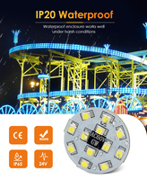 Lumière LED d'attraction pour parc à thème, prix bas, vente en gros, personnalisée, E14, cabochon transparent, 24V 1W, IP44, plastique, 3500K, blanc, rouge, vert