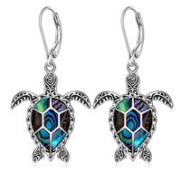 Collier pendentif colibris en coquille d'ormeau avec émail noir en argent sterling. 18