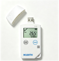 Grabador USB de Temperatura y Humedad con Pantalla LCD Multiusos OEM ODM, Informe en PDF, Plástico, Clasificación IP54
