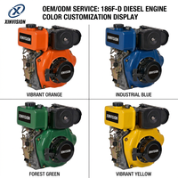 Moteur diesel Euro 5 de 9 CV, 186FA, 418 cm³, démarrage électrique, refroidissement par air, monocylindre, pour générateur diesel de 5 kW