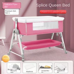 <span class=keywords><strong>Cuna</strong></span> de Viaje para Bebé de Acero de Alto Carbono Duradero con Ruedas 360°, Altura Ajustable, Diseño Moderno, Fácil de Plegar y Transportar, con Mosquitero - Product Image 5