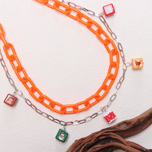 yueli Christmas Pants Chain Double Layer Acrylic Cube Pendant Waist Chain For Jeans <b>Cartoon</b> Candy Design - Product Image 4
