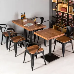 Outdoor Industrial Bistro Vintage Metal Furniture Restaurant Tables And Chairs For Restaurant And Coffee Shop