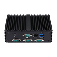 Qotom Barebone Mini PC J4105 Win10 4K DDR4 M.2 SSD Control industrial integrado sin ventilador Mini PC