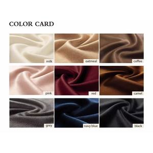 معطف نسائي شتوي طويل صوفي بلون سادة بمزيج ألياف البوليستر بزر واحد مع حزام - Product Image 3